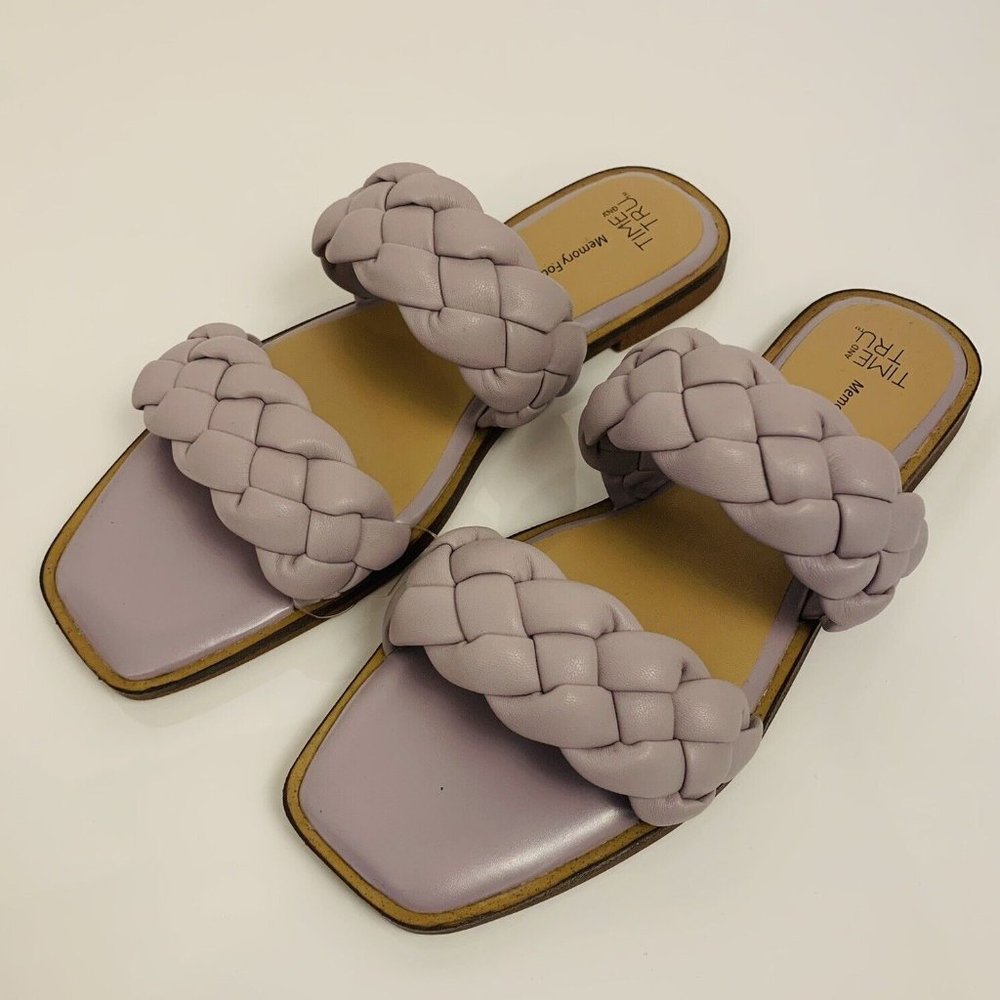 Time and Tru Women's Braided Two Band Sandals - Picture 3 of 8